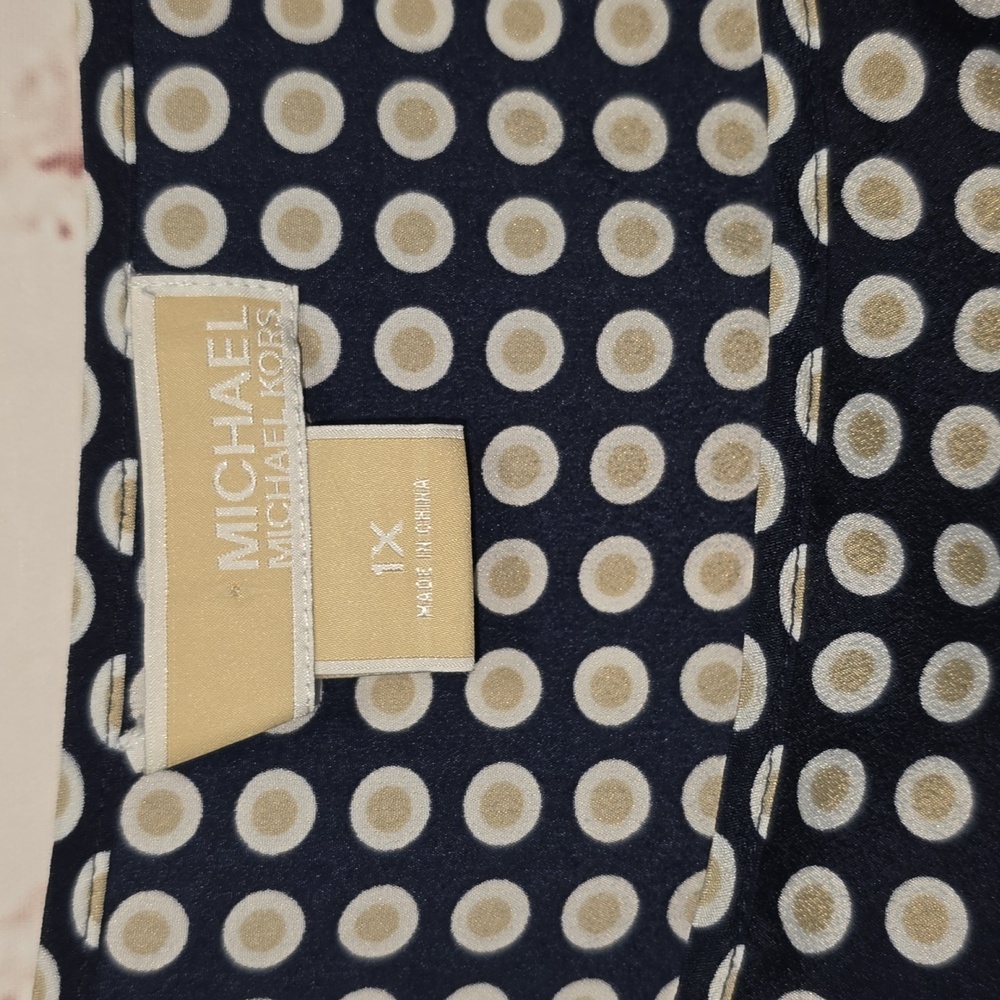 MICHAEL KORS Petal Sleeve Round Neck Top Side Ruching Womens Size 1x - Picture 2 of 12